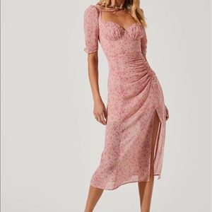 ASTR front slit milkmaid dress